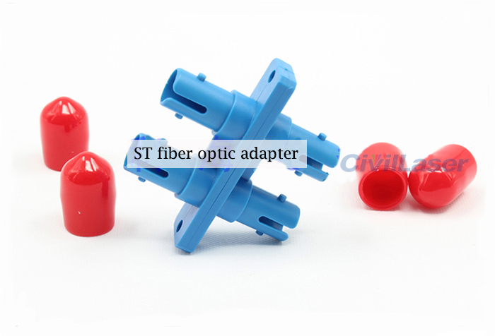 Singal Mode Double Core Plastic Fiber Optic Adapter ST Flange Plate